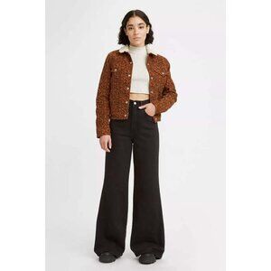 Levi's High Rise Flare Leg Jeans in Trainwreck Black Size 30